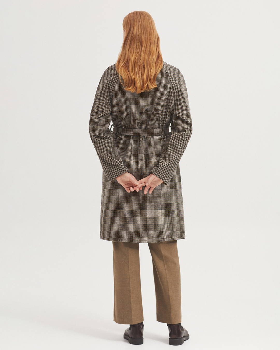 Nice Things - Checked And Solid Reversible Coat - Beige