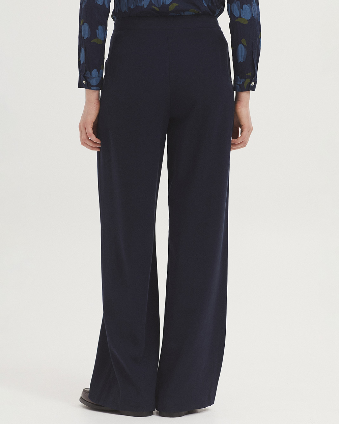Nice Things - Ecovero Viscose Wide-Leg Pants - Blu