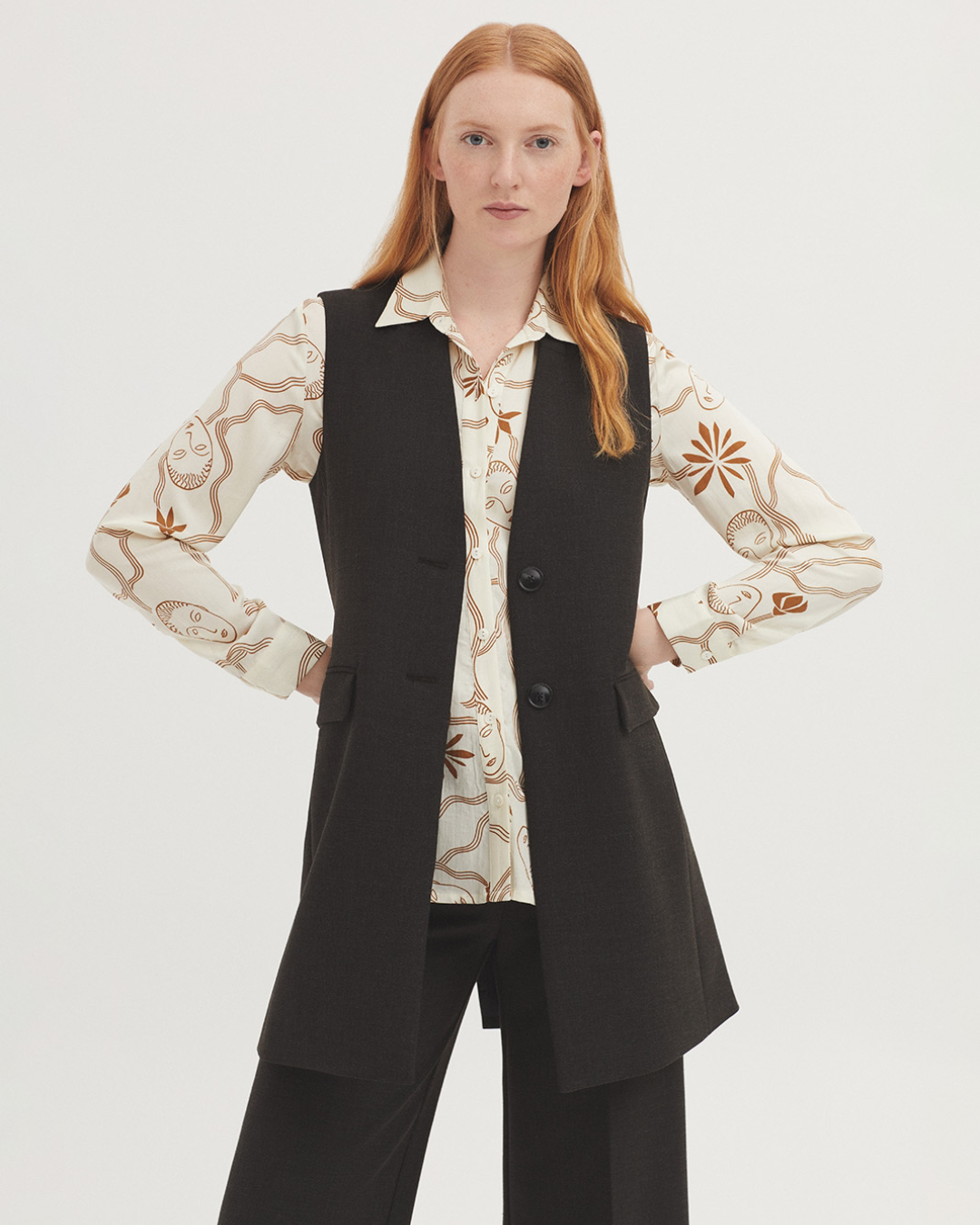 Nice Things - Melange Structured Vest - Grigio