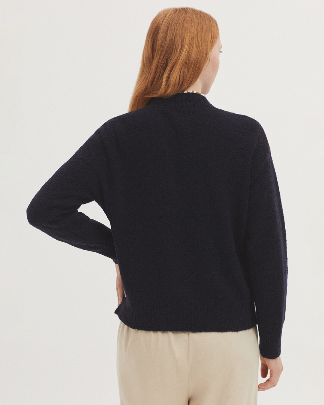 Nice Things - Two-Tone Stain Wool Bouclè Sweater - Blu