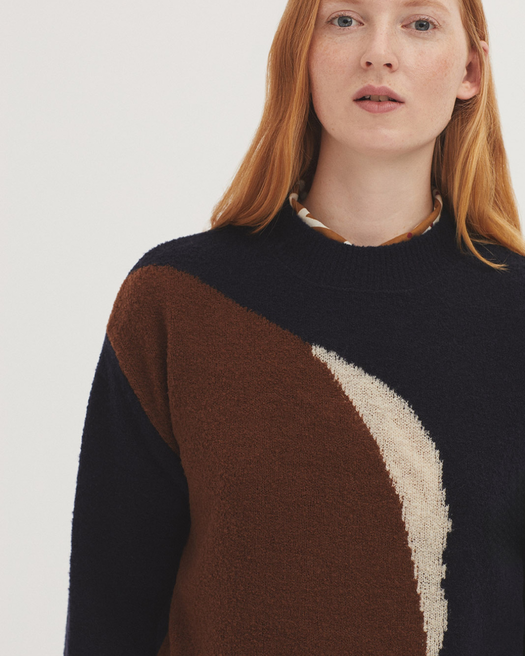 Nice Things - Two-Tone Stain Wool Bouclè Sweater - Blu