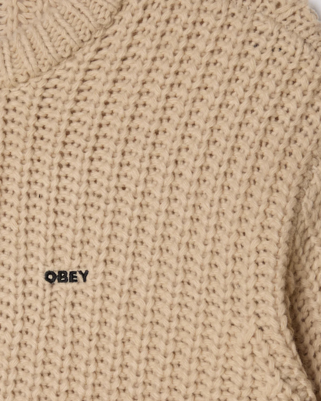 Obey - Bold Chunky Sweater - Beige