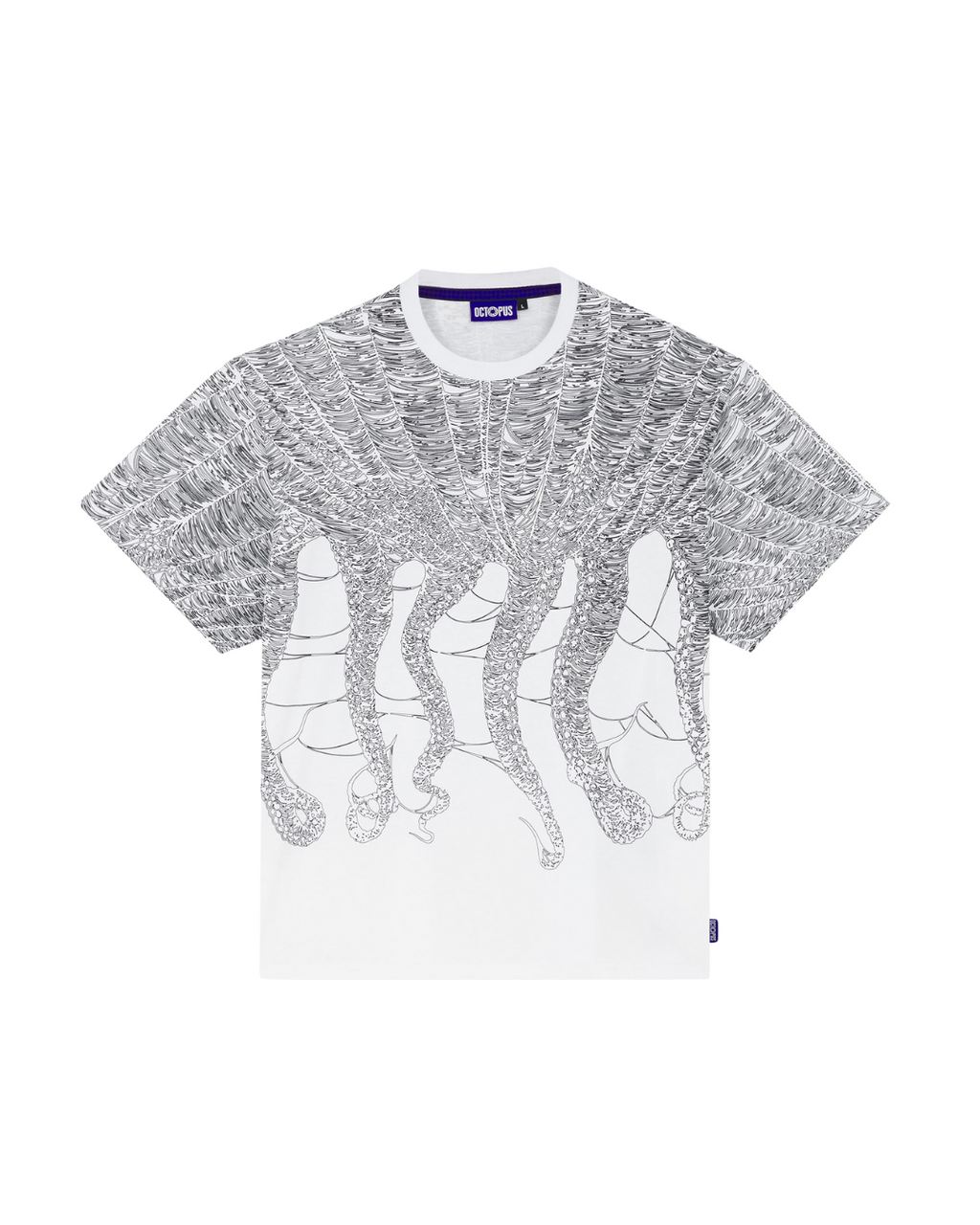 Octopus - Cobweb Tee BY Luca Devinu - Bianco