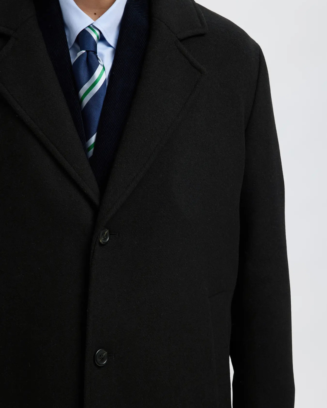 Selected Homme - Slhmilos Wool Blend Relaxed Coat - Nero
