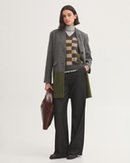 Nice Things - Contrast Bottom Colored Coat - Melange Grey