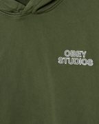Obey - Studios Faded Hood Fleece - Verde