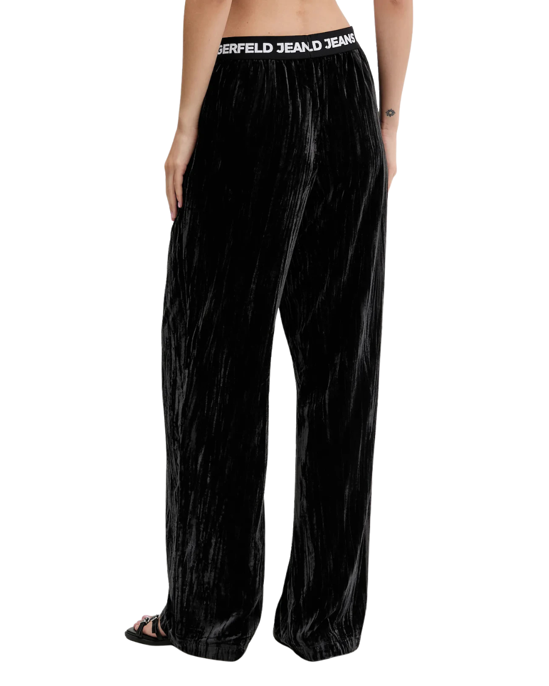 Karl Lagerfeld Jeans - Klj Velvet Sweatpant Wide Leg - Nero