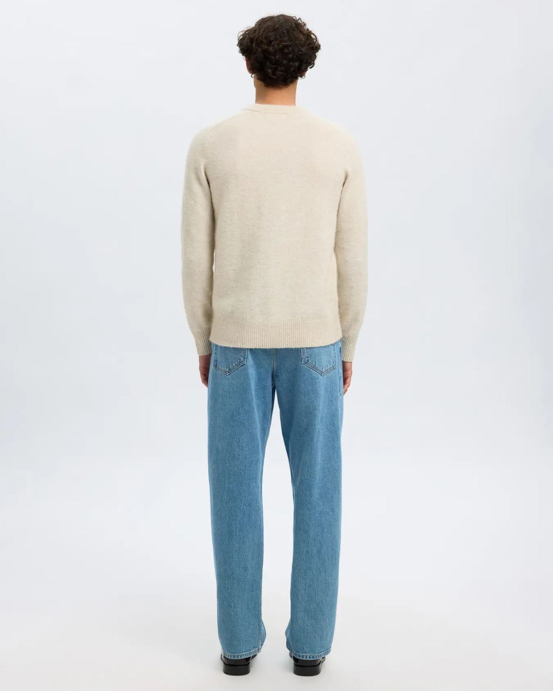 Selected Homme - Slhrai LS Knit Crew Neck Noos - Beige