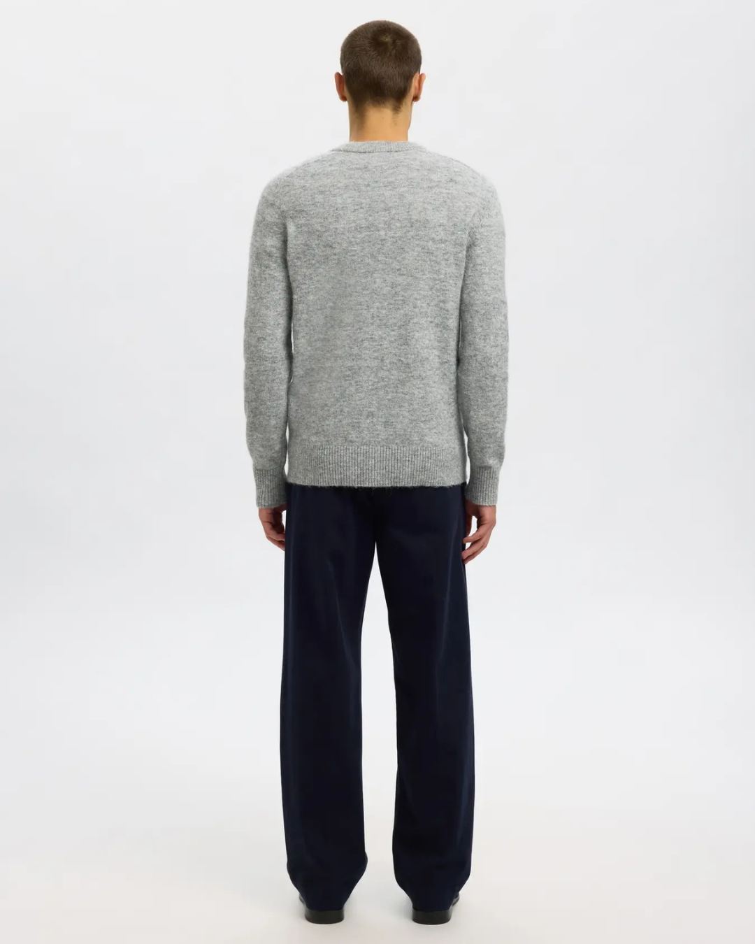 Selected Homme - Slhrai LS Knit Crew Neck Noos - Grigio