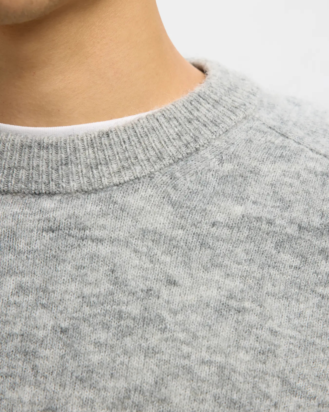 Selected Homme - Slhrai LS Knit Crew Neck Noos - Grigio