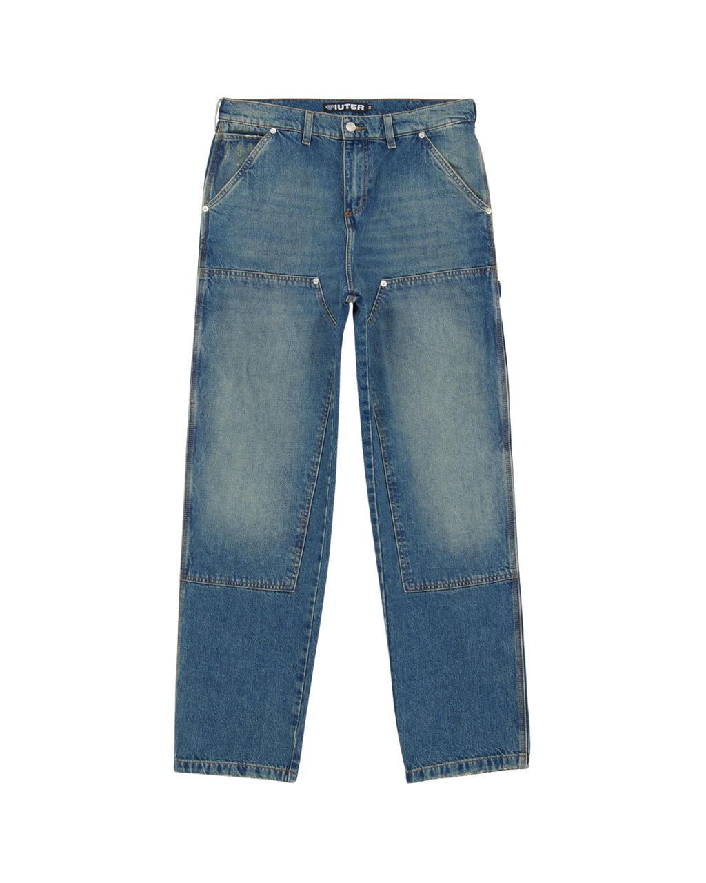Iuter - Double Knee Denim Pants - Blu
