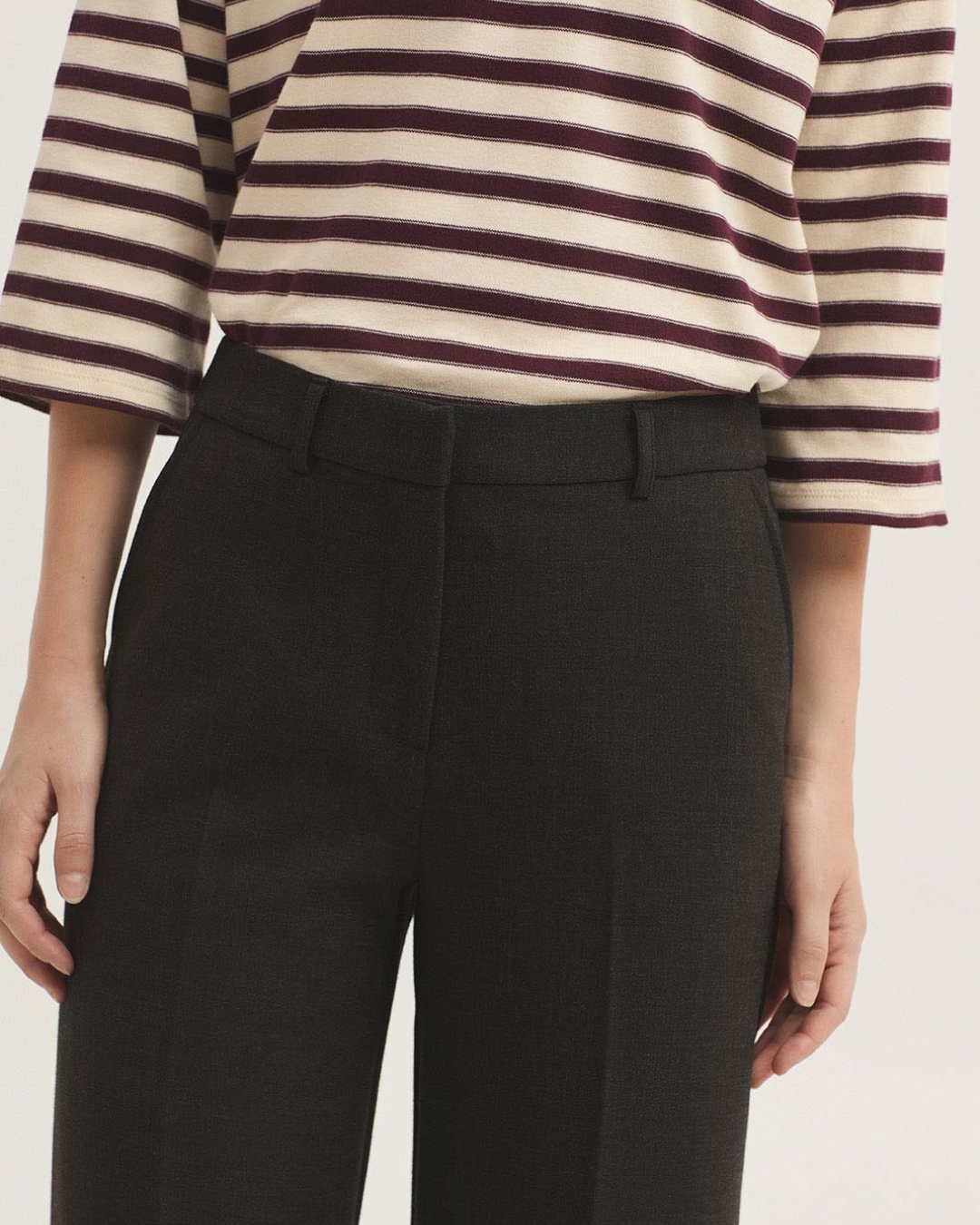 Nice Things - Melange Structured Pants - Grigio