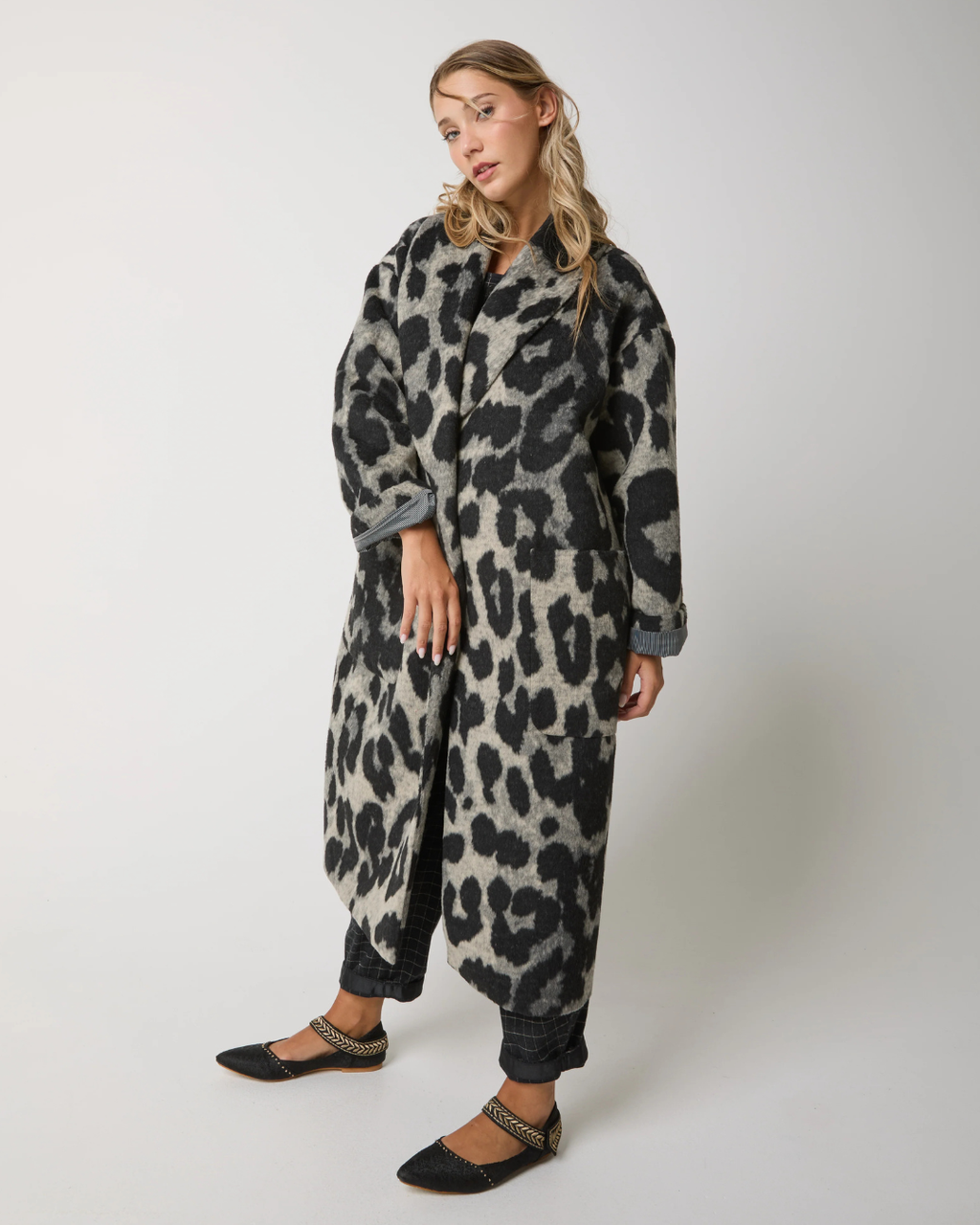 Alessia Santi - Completo Cappotto e Cintura - Grigio e Nero