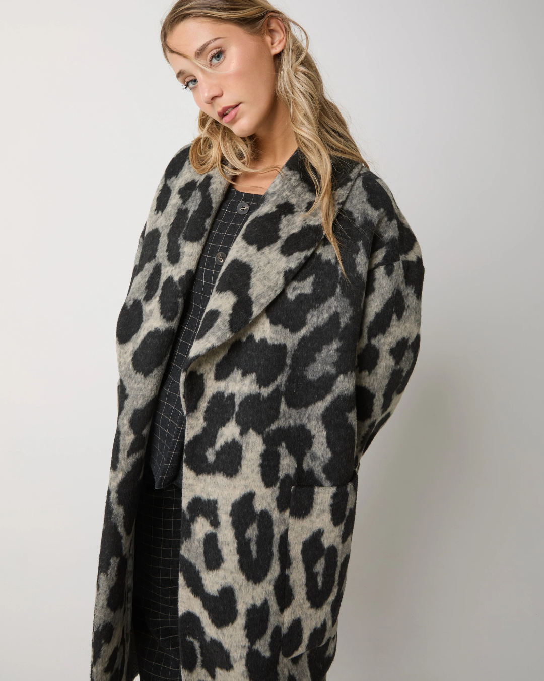 Alessia Santi - Completo Cappotto e Cintura - Grigio e Nero