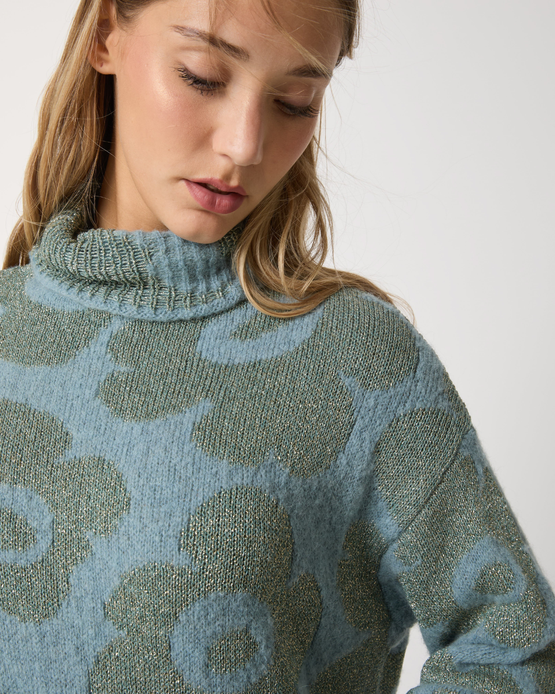 Alessia Santi - Maglia Dolcevita - Azzurro