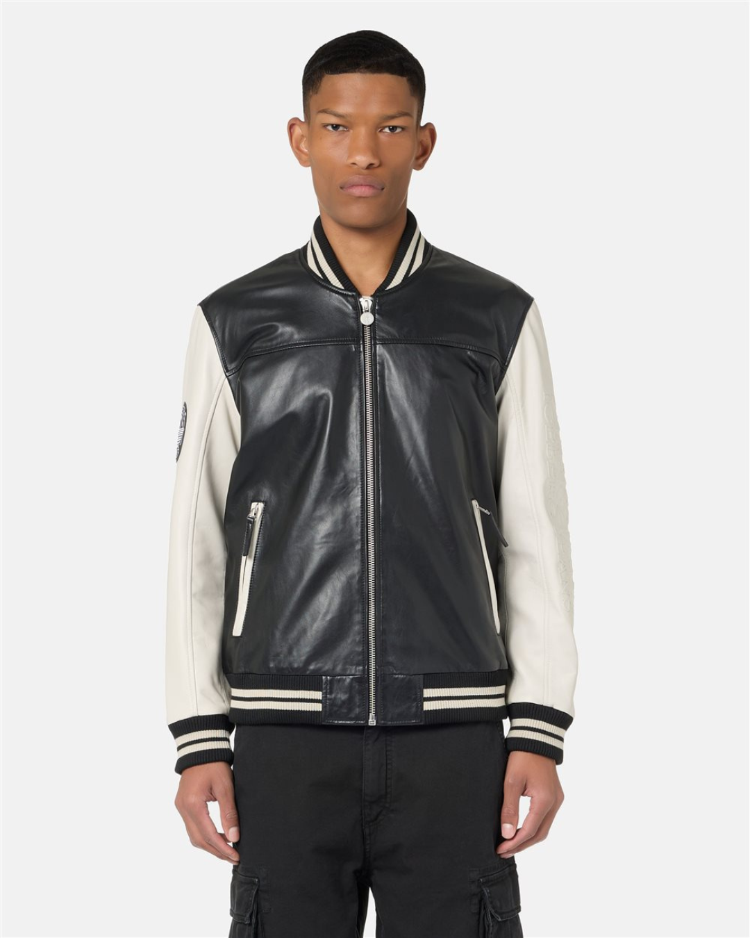 Iceberg Jeans - Giubbotto Pelle - Nero e Bianco