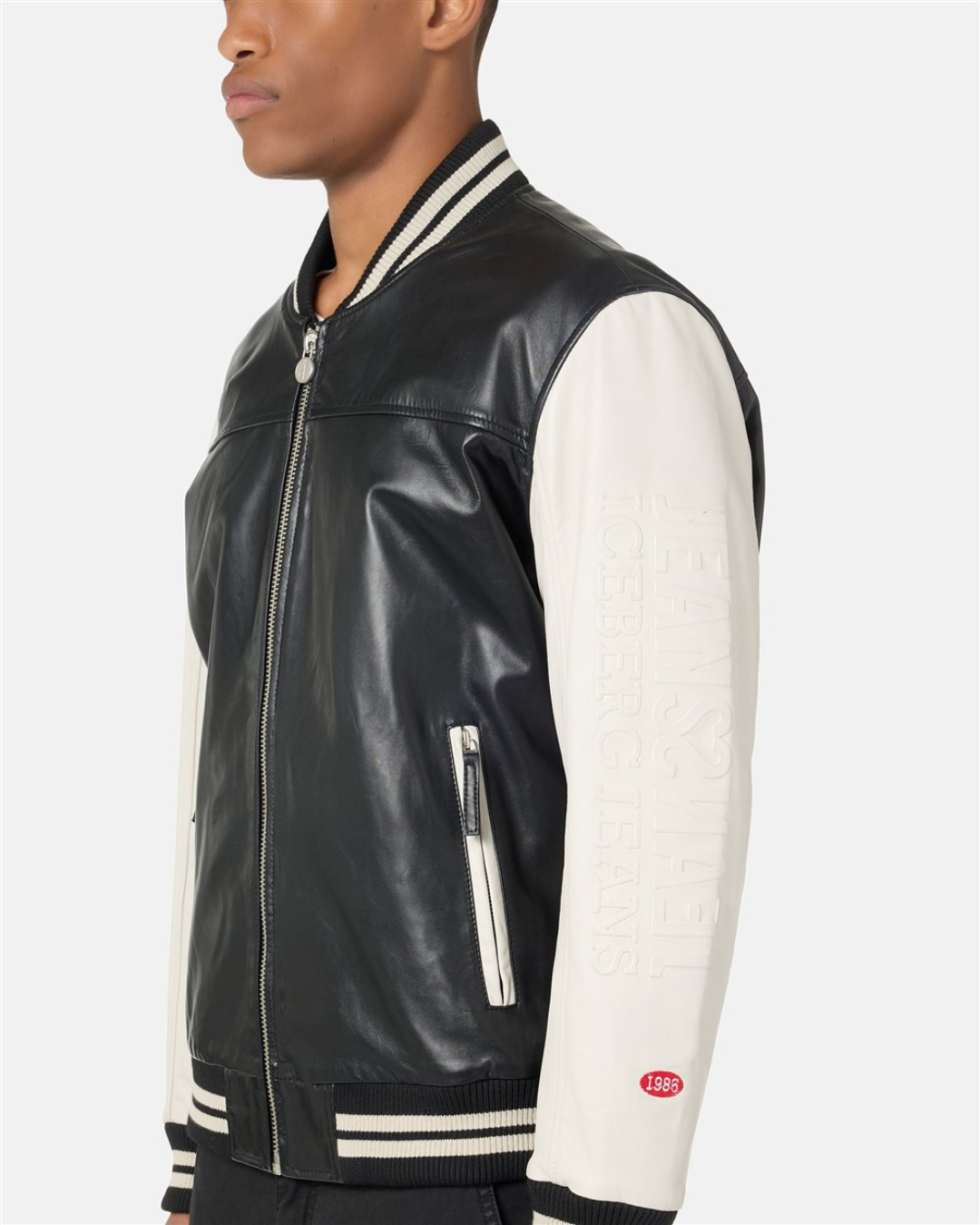 Iceberg Jeans - Giubbotto Pelle - Nero e Bianco