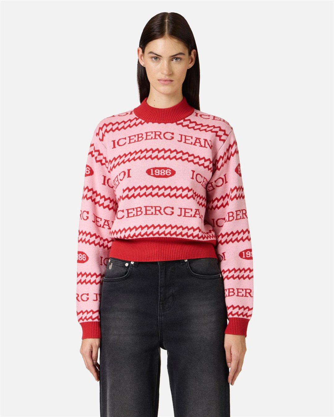 Iceberg Jeans - Maglia Girocollo - Rosso e Rosa