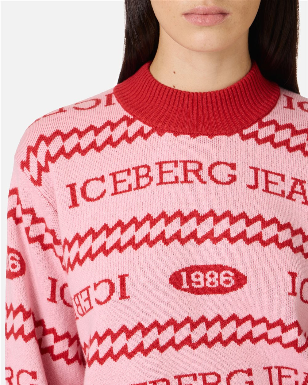 Iceberg Jeans - Maglia Girocollo - Rosso e Rosa