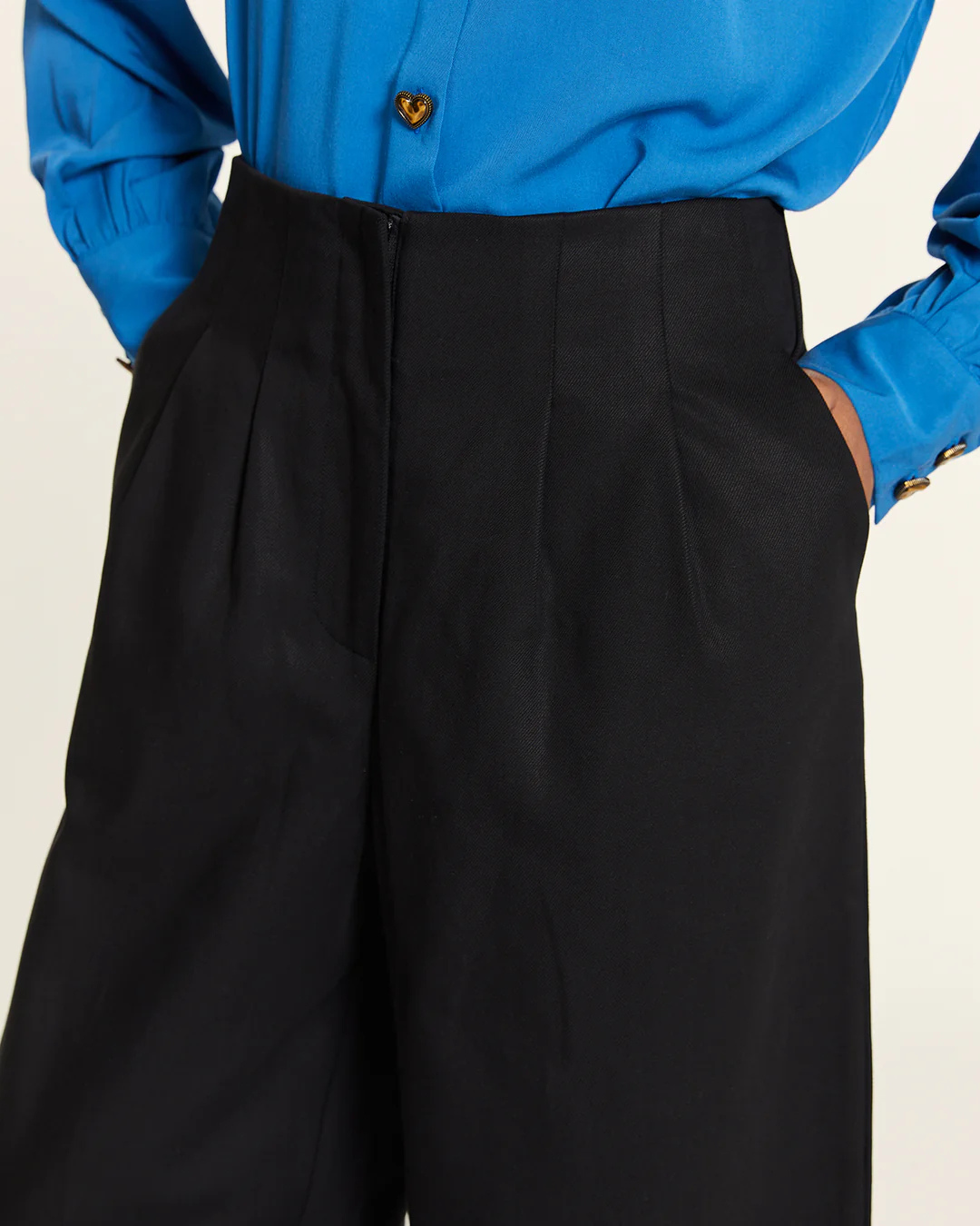 Pepa Loves - Pantalon Tencel Con Pinzas - Nero