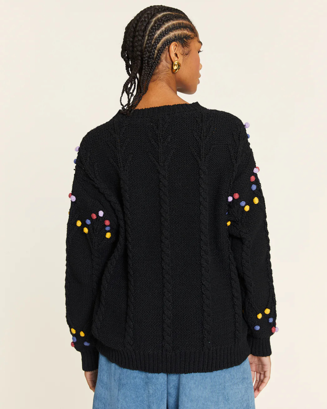 Pepa Loves - Jersey Pompom Con Trenzados - Nero