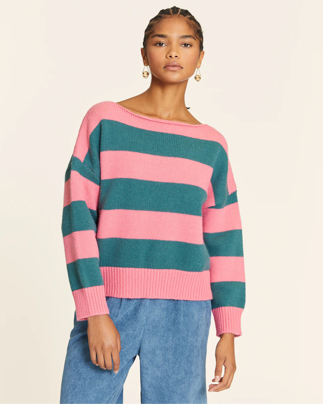 Pepa Loves - Jersey De Rayas Rosa Y Verde - Rosa