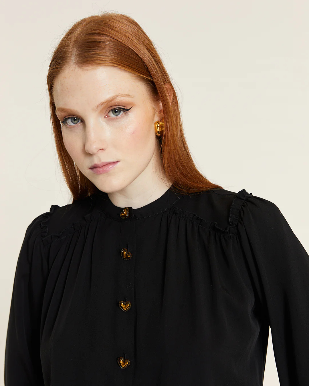 Pepa Loves - Blusa Mao Con Fruncidos - Nero