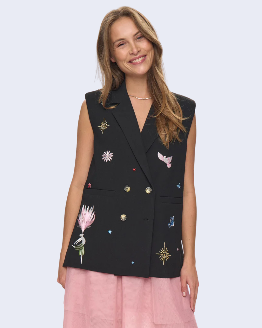 Numph - Nualmut Long Vest - Nero