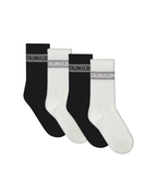 Calvin Klein - CKJ Women Sock 4P Giftbox Stri - Bianco e Nero