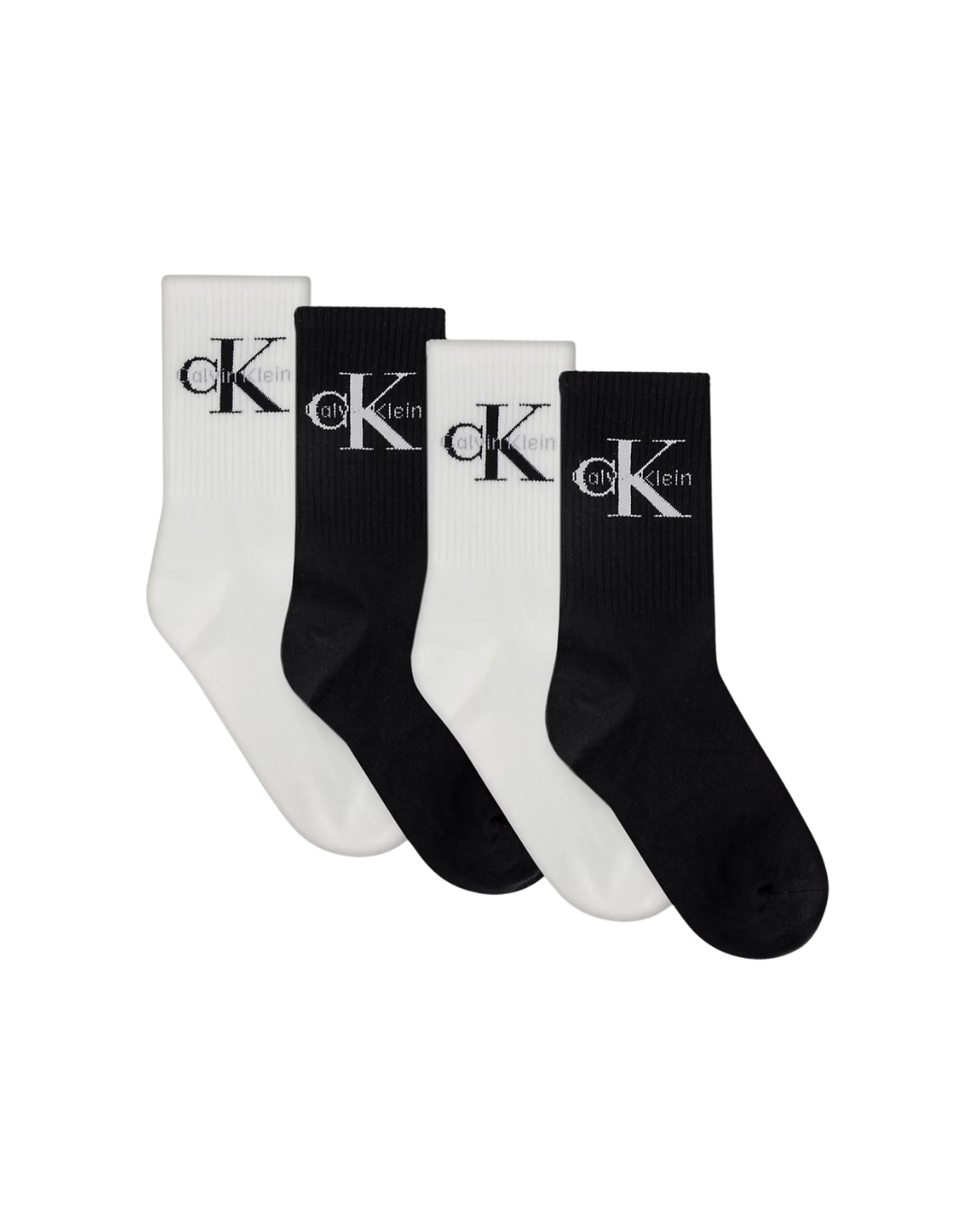 Calvin Klein - CKJ Women Sock 4P Giftbox Mono - Bianco e Nero