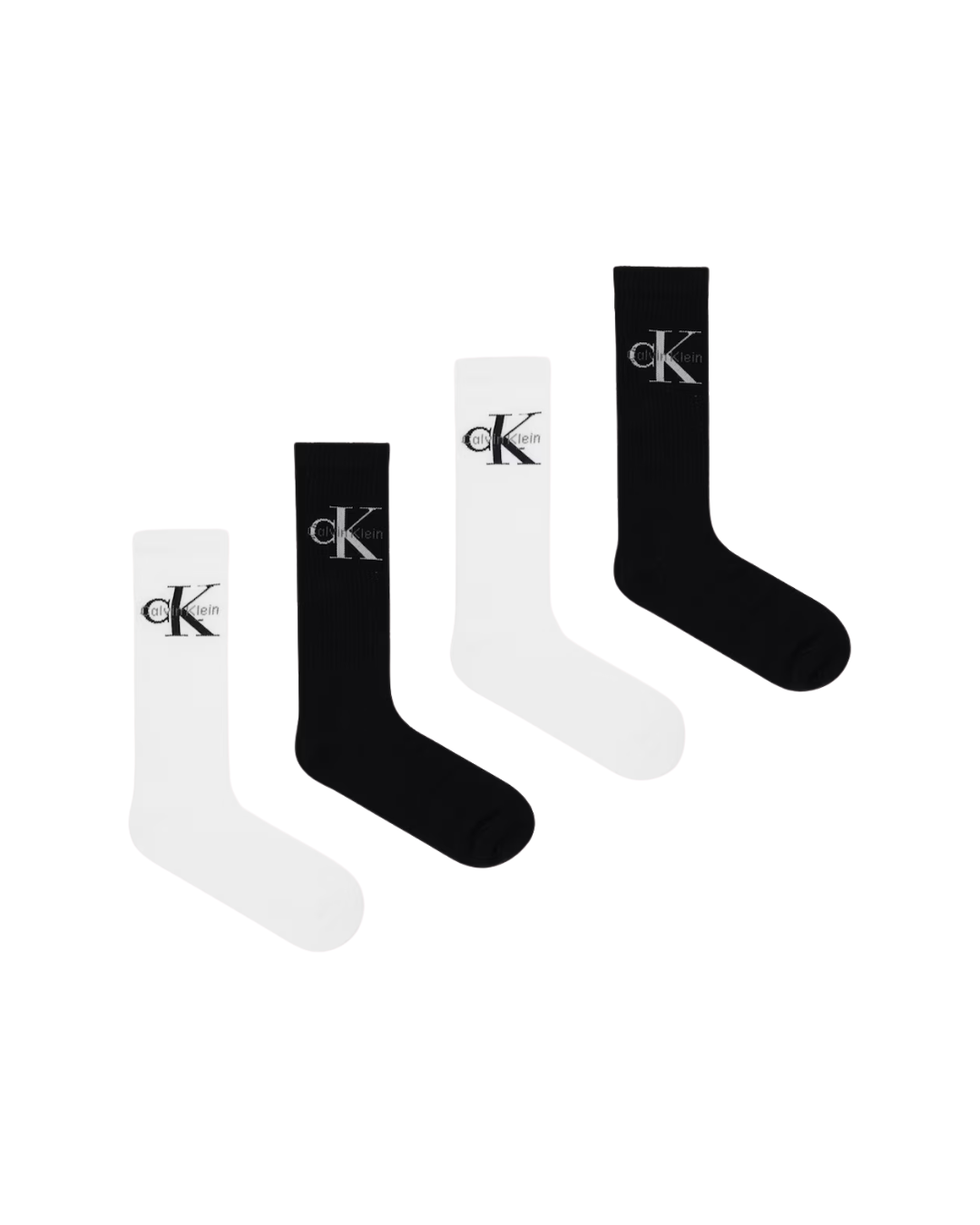 Calvin Klein - CKJ Men Sock 4P Giftbox Monologo - Bianco e Nero