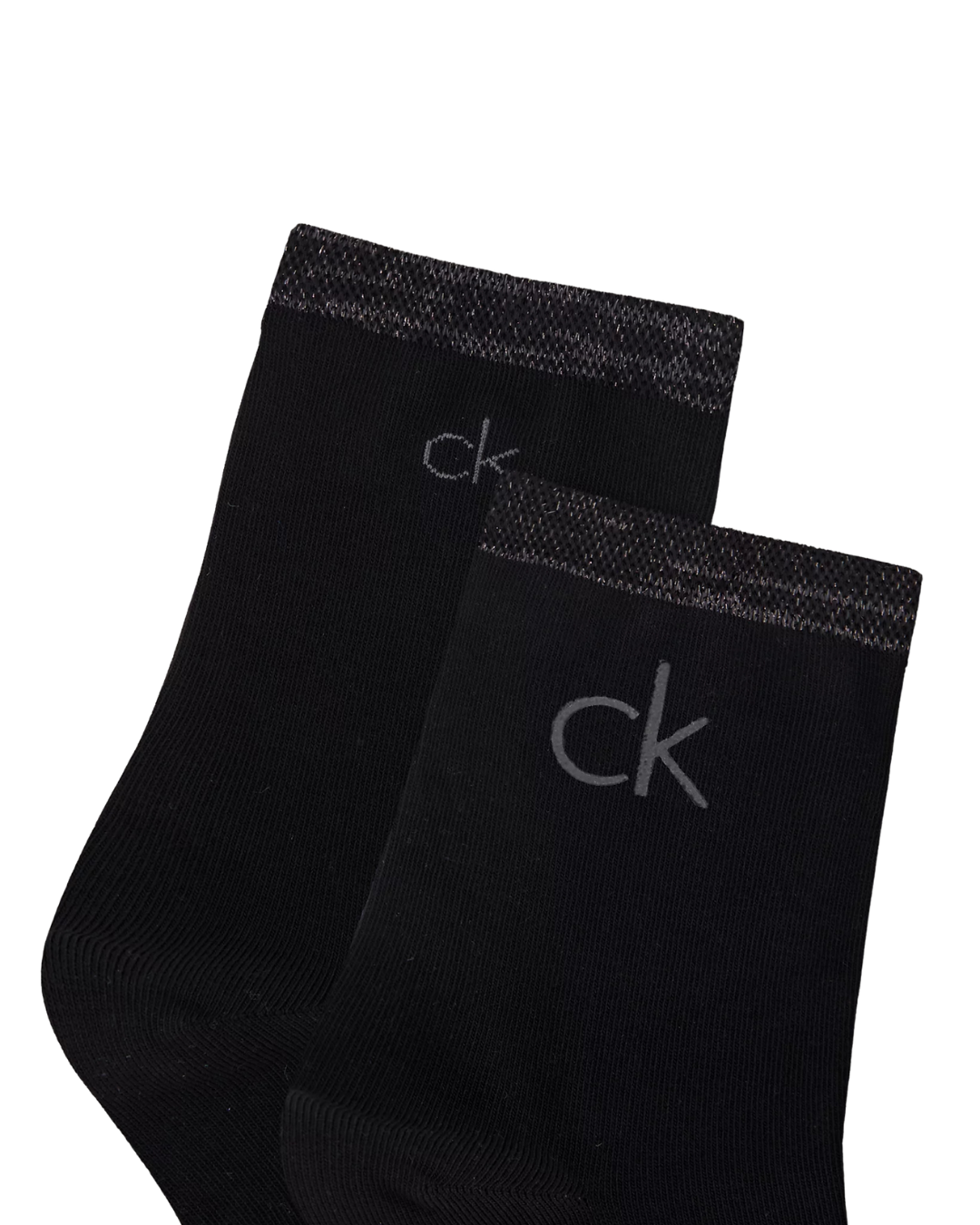 Calvin Klein - CK Women Short Sock 2P Shiny Logo - Nero