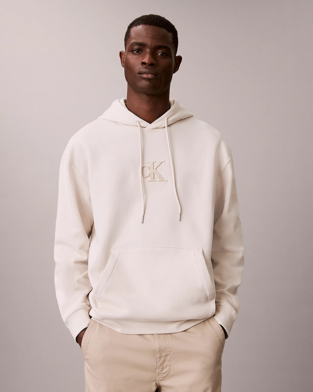 Calvin Klein Jeans - Fleece Gift Giving Hoodie - Chalk