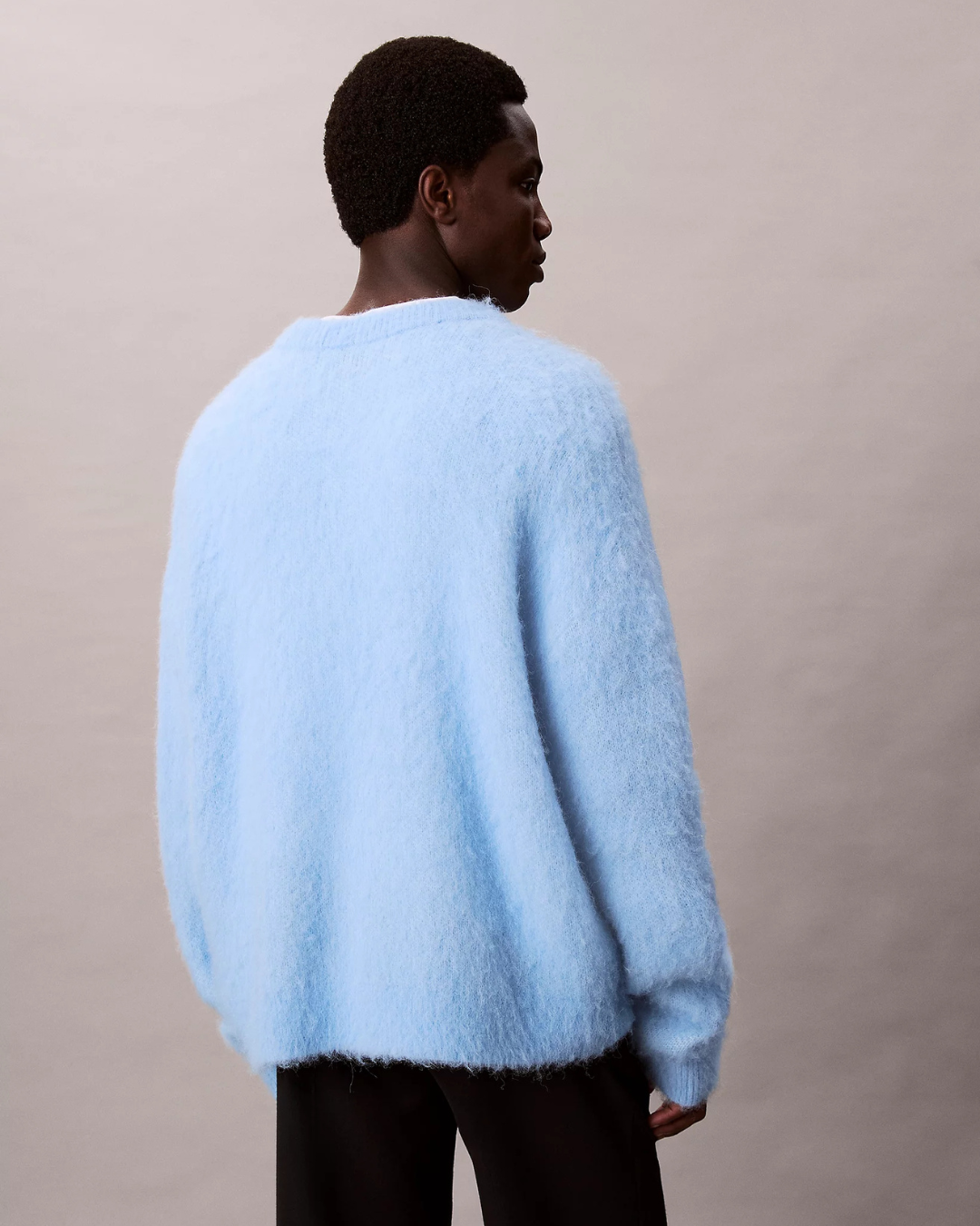 Calvin Klein Jeans - Brushed Alpaca Logo Crewneck Sweater - Celeste