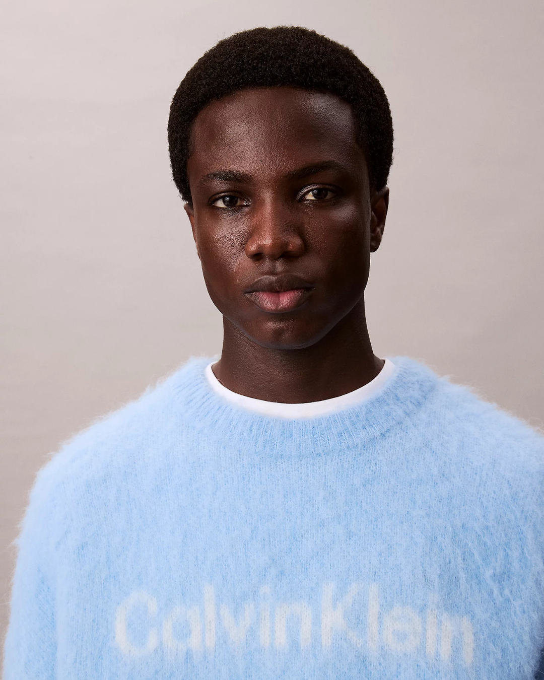 Calvin Klein Jeans - Brushed Alpaca Logo Crewneck Sweater - Celeste