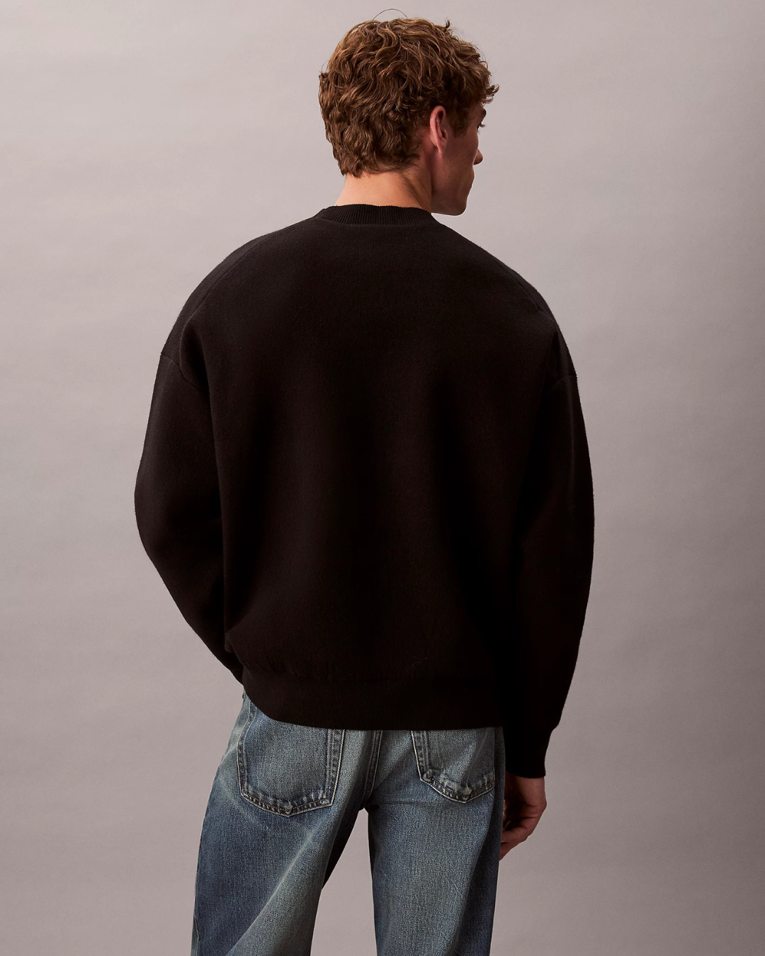 Calvin Klein Jeans - Cotton Cashmere 3D Logo Crew  - Nero