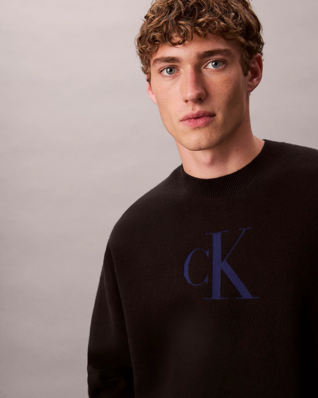Calvin Klein Jeans - Cotton Cashmere 3D Logo Crew  - Nero