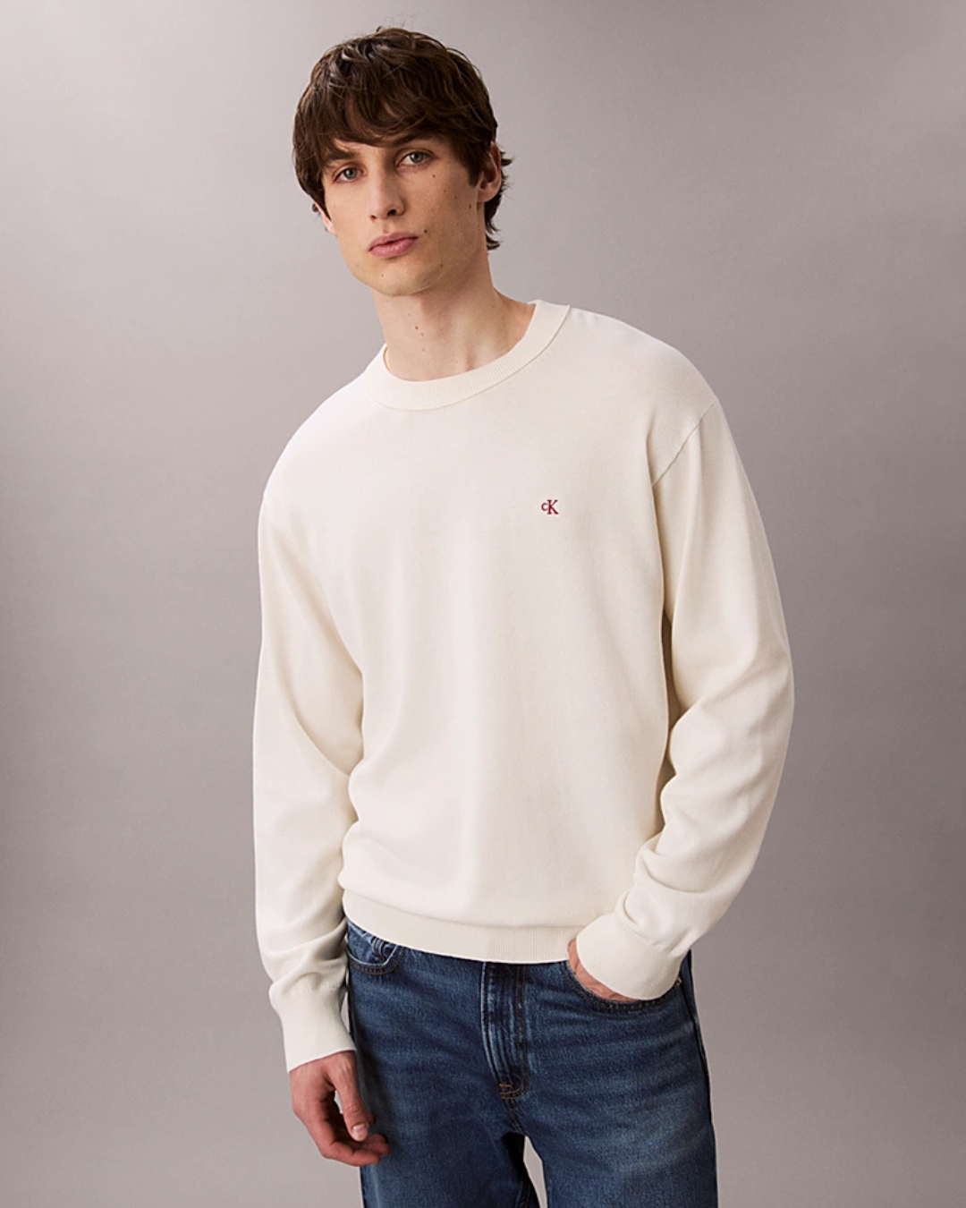Calvin Klein Jeans - Cotton Crewneck Sweater - Tofu