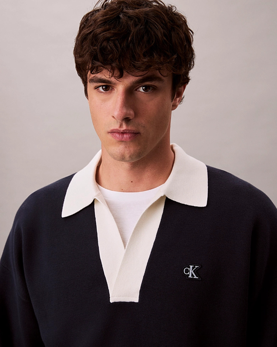 Calvin Klein Jeans - Solid Oversized Johnny Collar - Blu