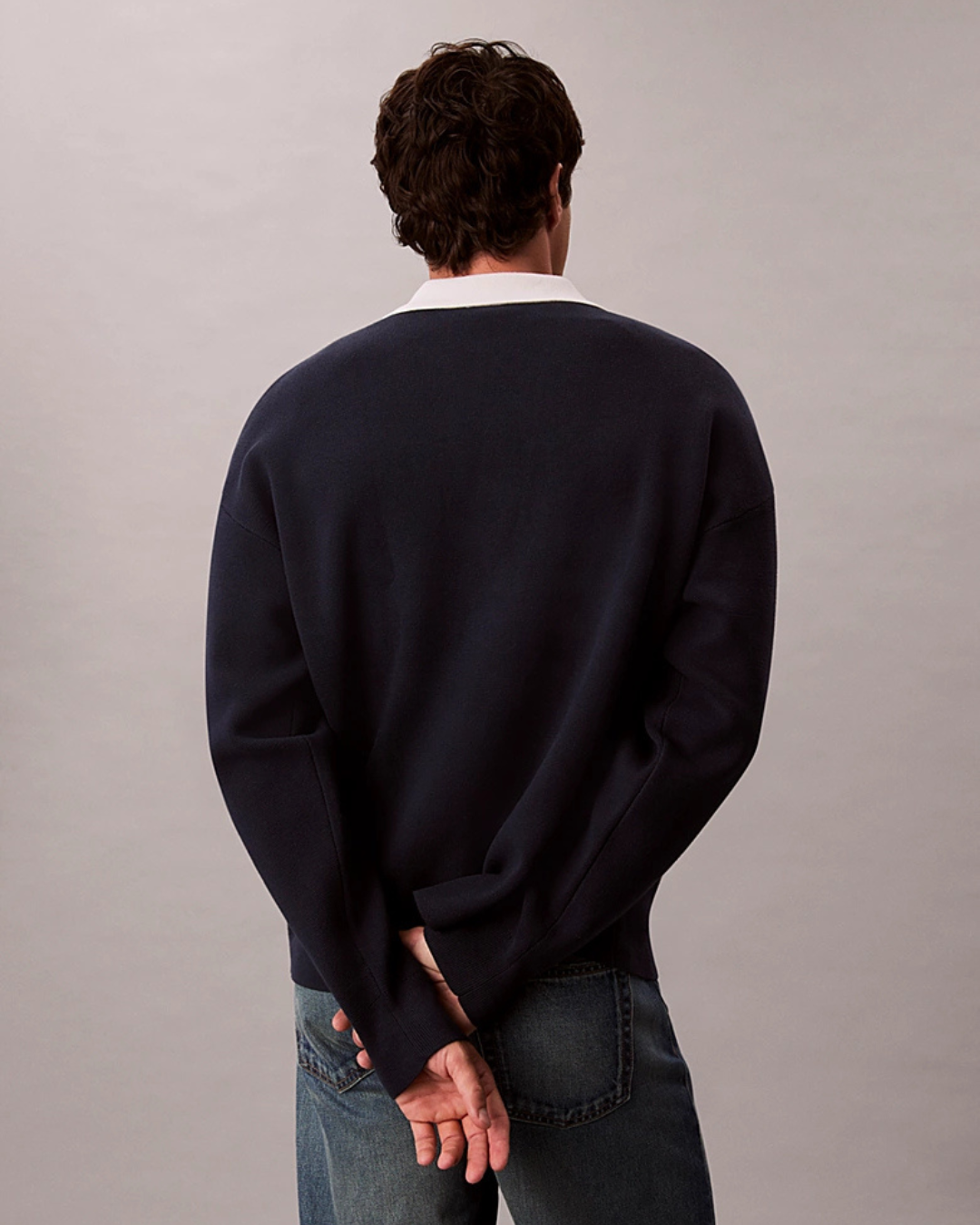Calvin Klein Jeans - Solid Oversized Johnny Collar - Blu