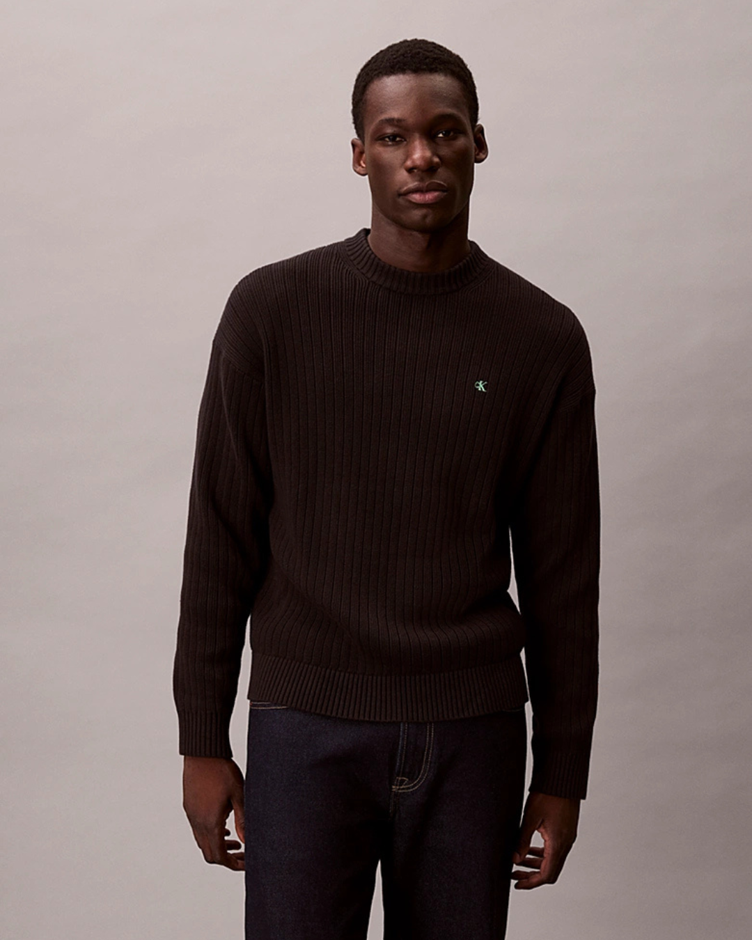 Calvin Klein Jeans - Vertical Texture Cotton Crewneck - Nero