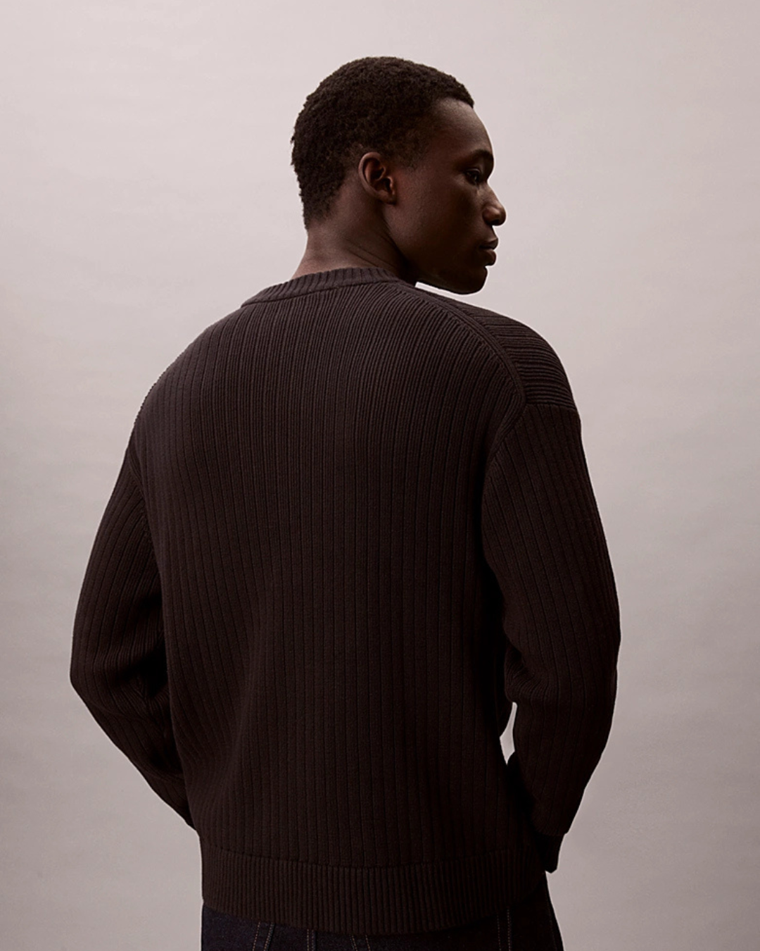 Calvin Klein Jeans - Vertical Texture Cotton Crewneck - Nero