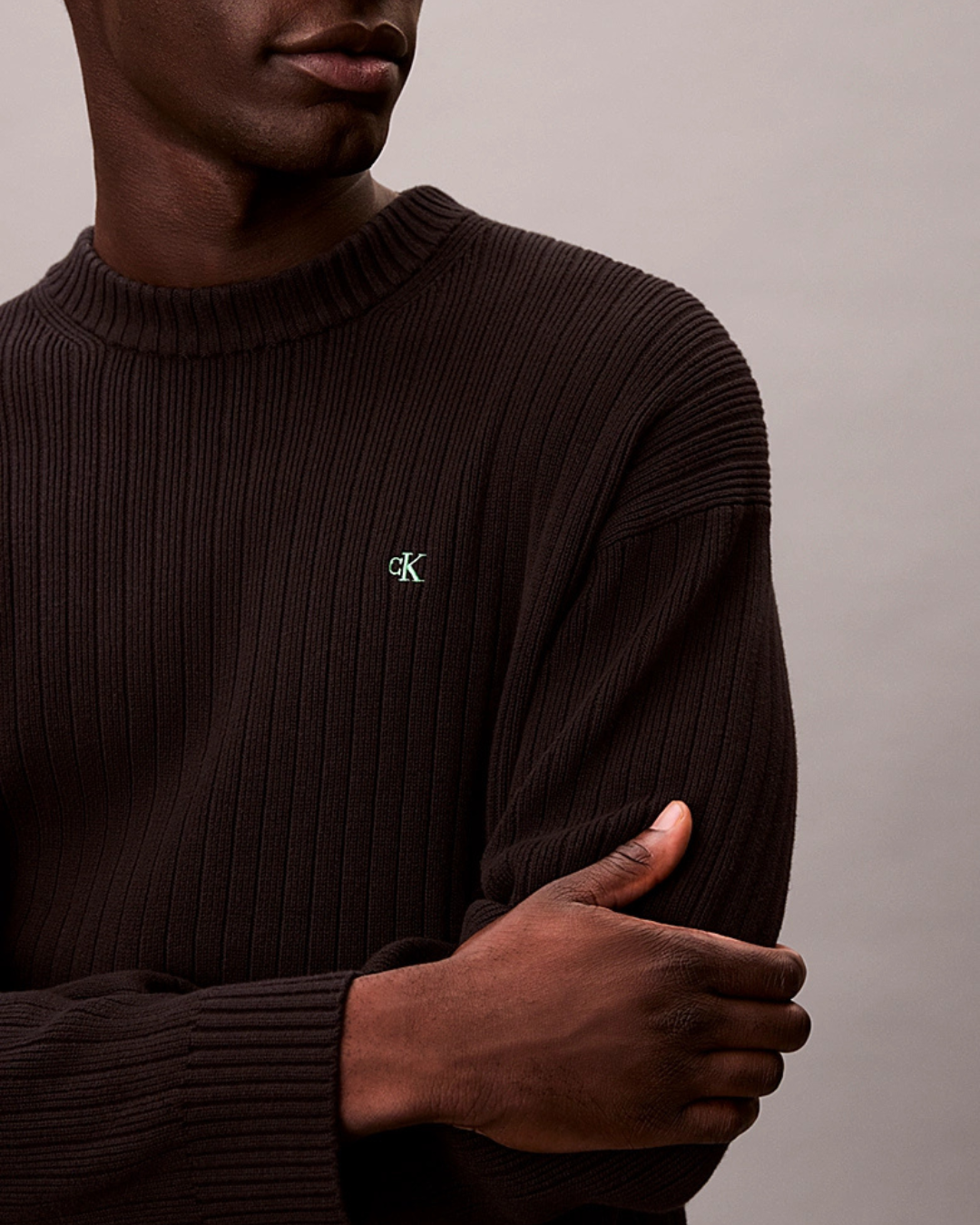 Calvin Klein Jeans - Vertical Texture Cotton Crewneck - Nero