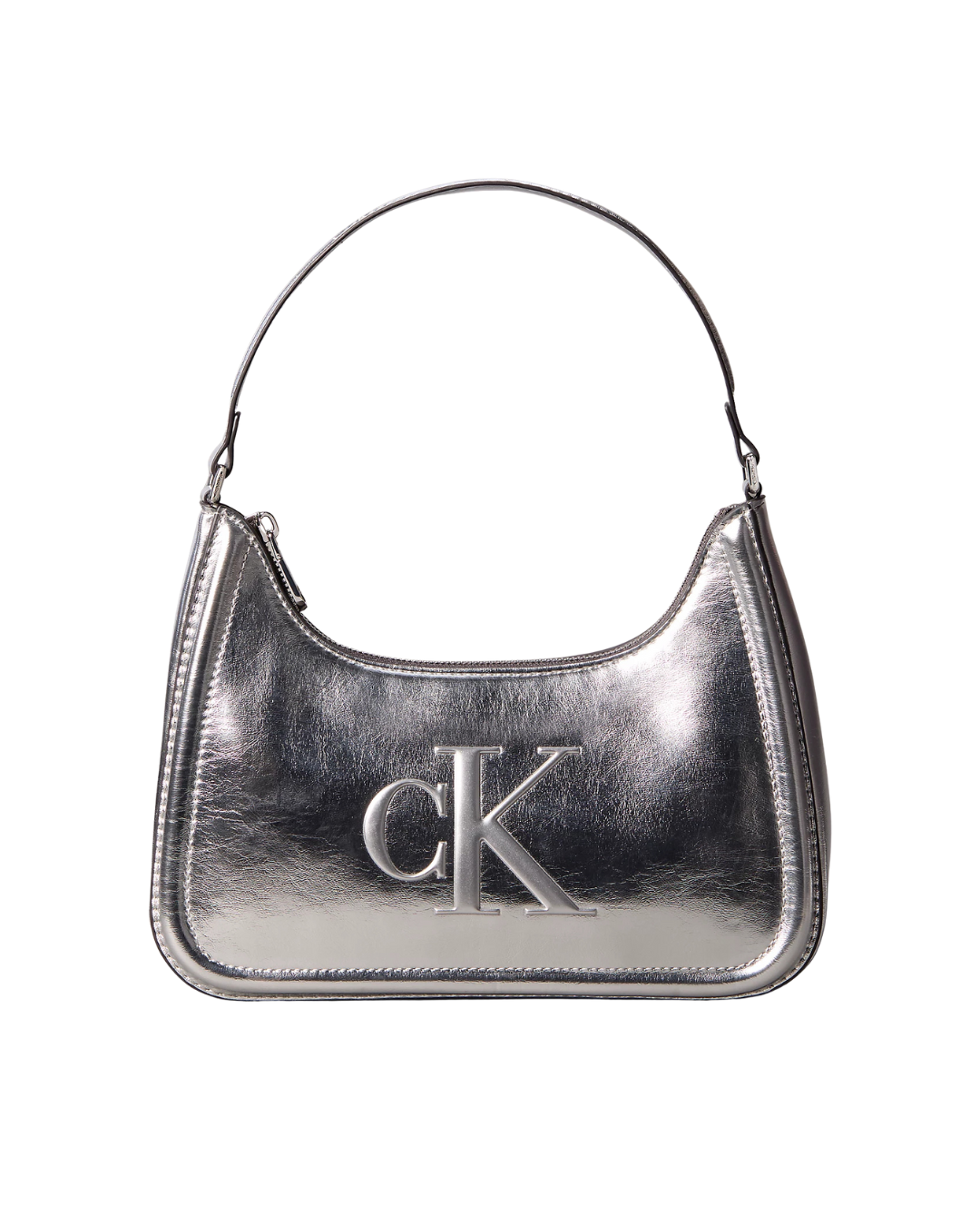 Calvin Klein - Bold CK Metallic Shoulder Bag - Argento