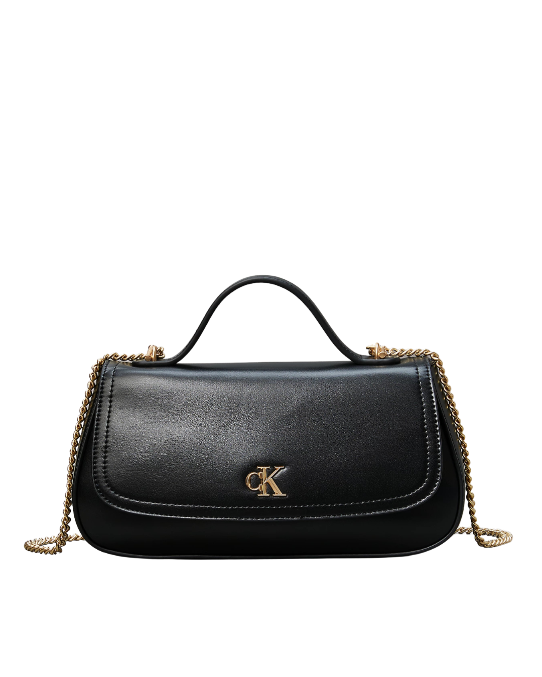 Calvin Klein - CK Top Handle With Chain Bag - Nero e Oro