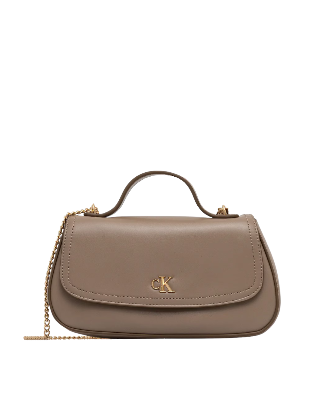 Calvin Klein - CK Top Handle With Chain Bag - Tortora e Oro