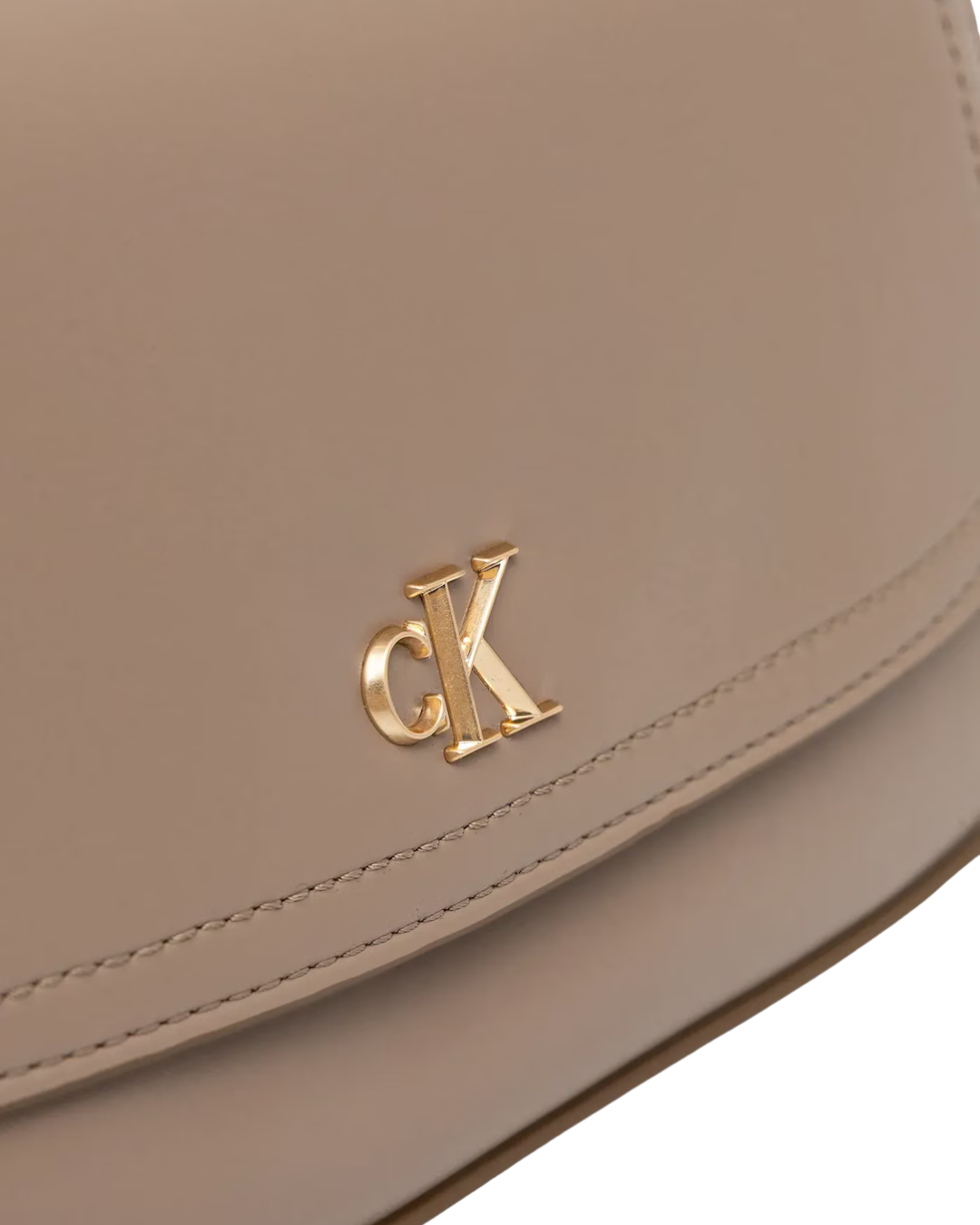 Calvin Klein - CK Top Handle With Chain Bag - Tortora e Oro