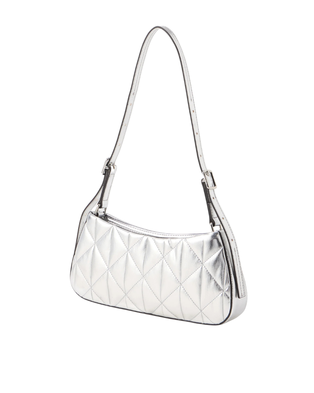 Calvin Klein - Quilted SM Shoulder Bag Metallic - Argento