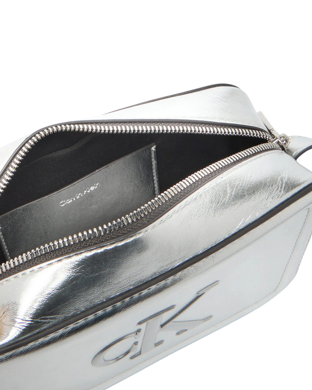 Calvin Klein Jeans - Bold CK Metallic Camera Bag - Argento