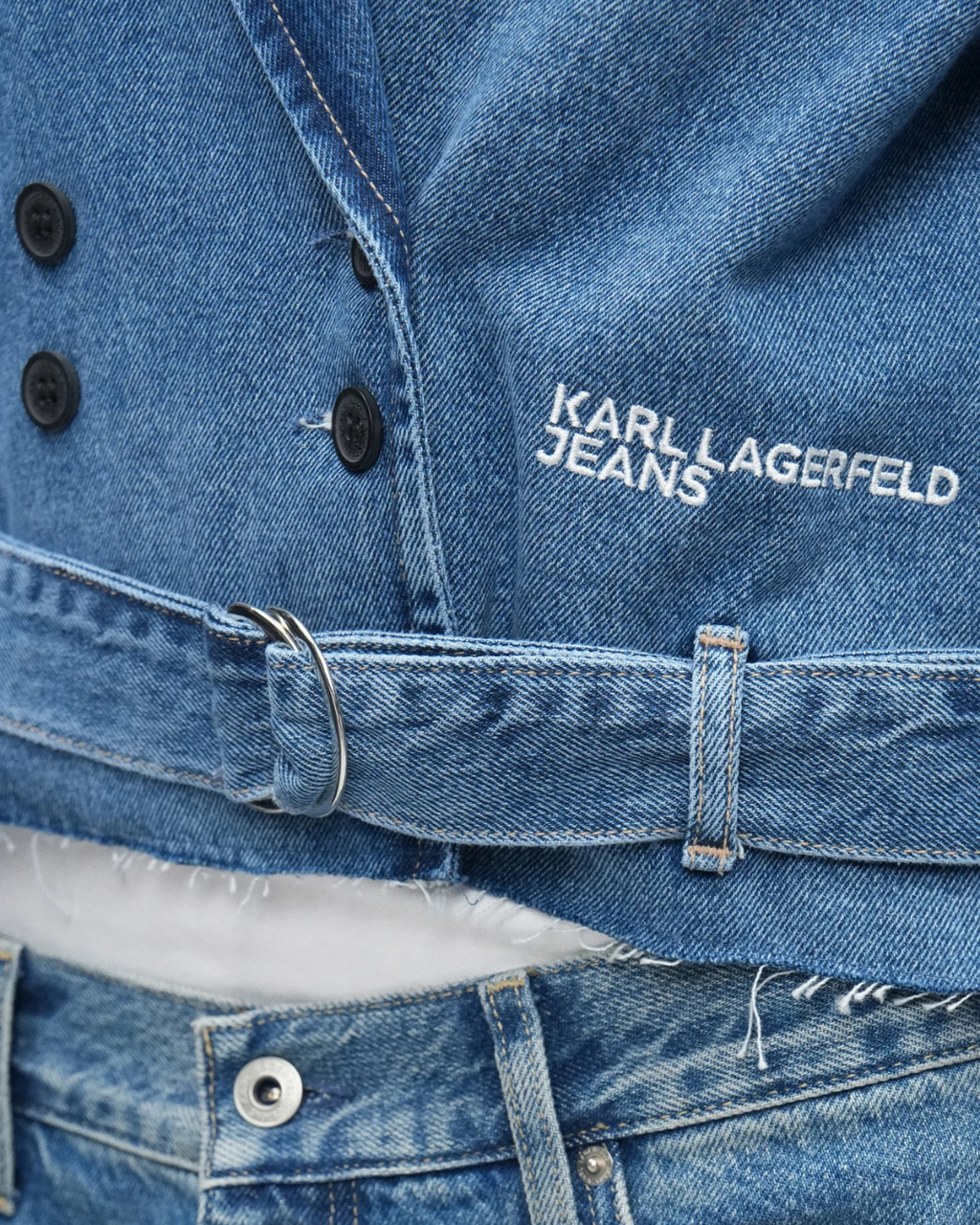 Karl Lagerfeld Jeans - KLJ Boxy Denim Trench - Blu